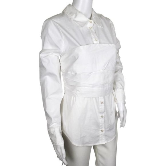 Veronica Beard Keora Layered Bustier Top White Sz 6. Very good used condition - Picture 8 of 11